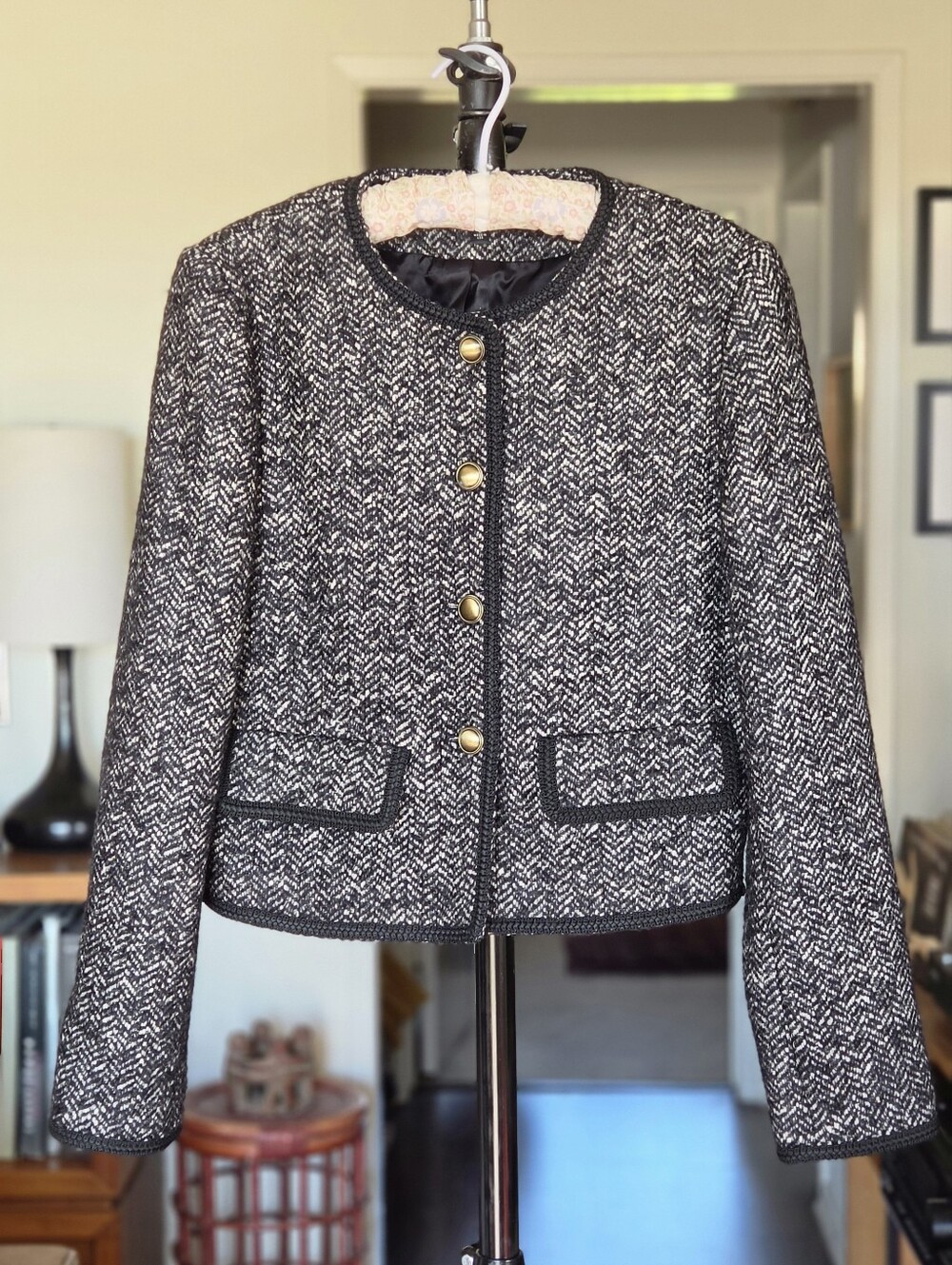 Nili Lotan Aubrey Tweed Jacket - Black & White
